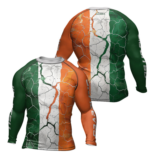 Rashninja Patriot Ireland Flag Men's Long Sleeve Rash Guard