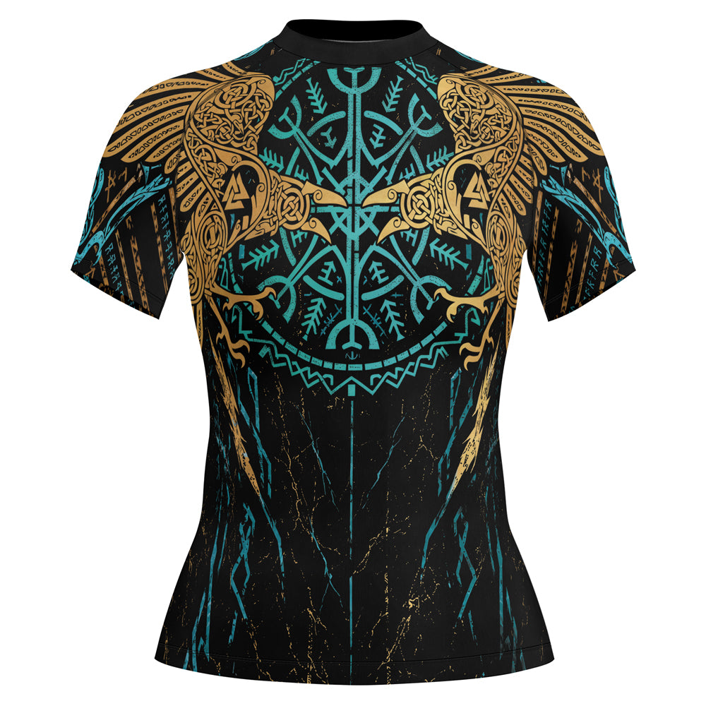 Rashninja Viking Raven Women's Short Sleeve Rash Guard