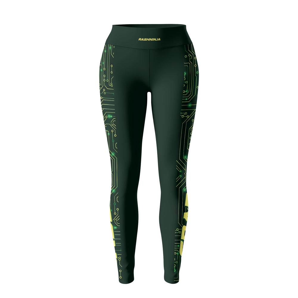 Rashninja Green Cyber Circuit Women's Leggings