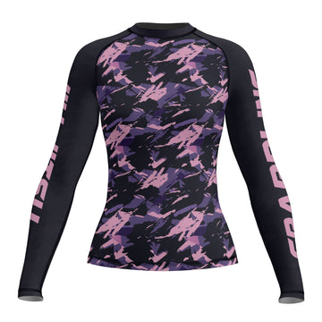 Rashninja Purple Camouflage Women's Long Sleeve Rash Guard