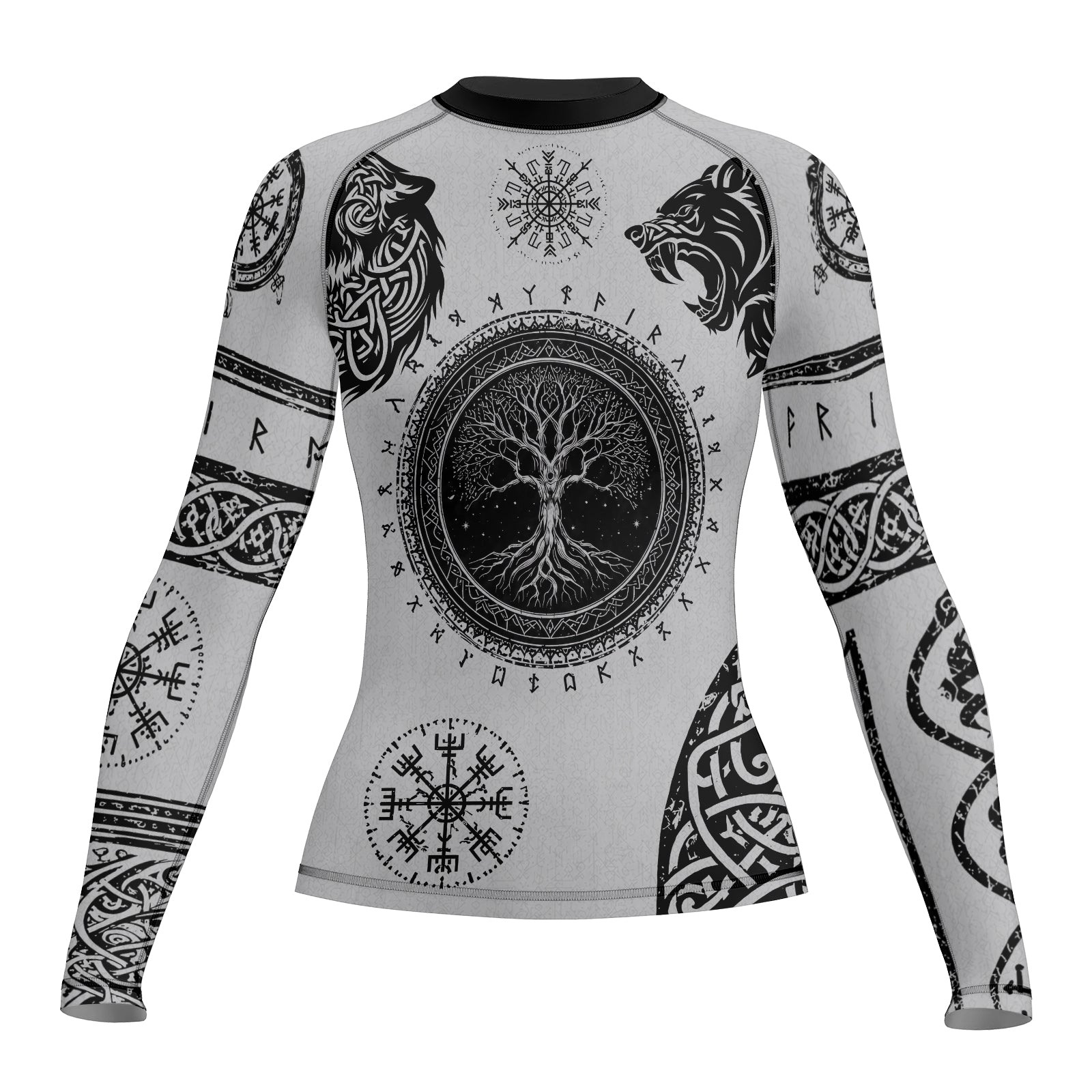 Rashninja Yggdrasil Bear Viking Women's Long Sleeve Rash Guard