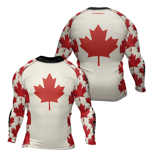 Rashninja Patriot Canada Flag Men's Long Sleeve Rash Guard