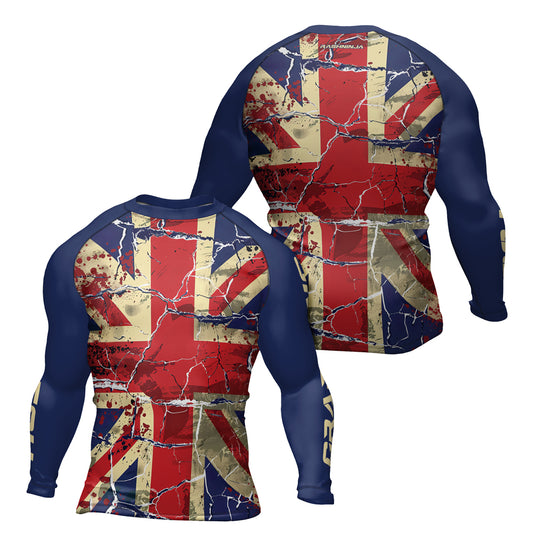 Rashninja United Kingdom Flag Men's Long Sleeve Rash Guard