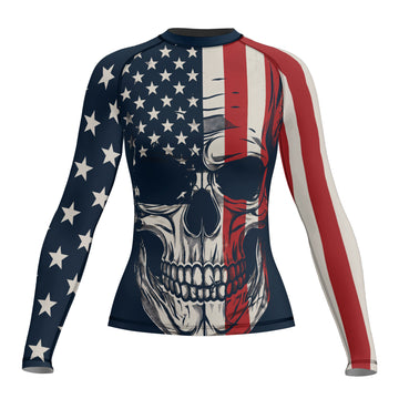 Rashninja USA Fighter Skull Women's Long Sleeve Rash Guard