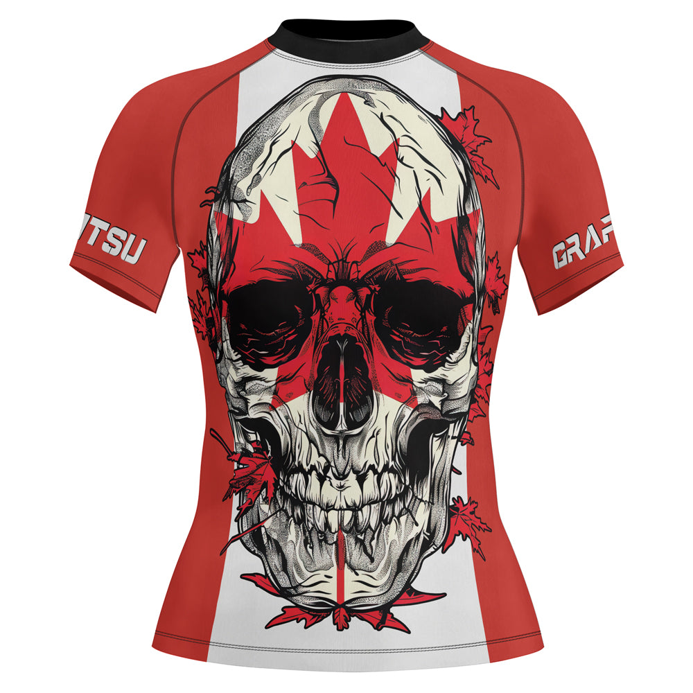 Rashninja Patriot Canada Flag Women's Short Sleeve Rash Guard