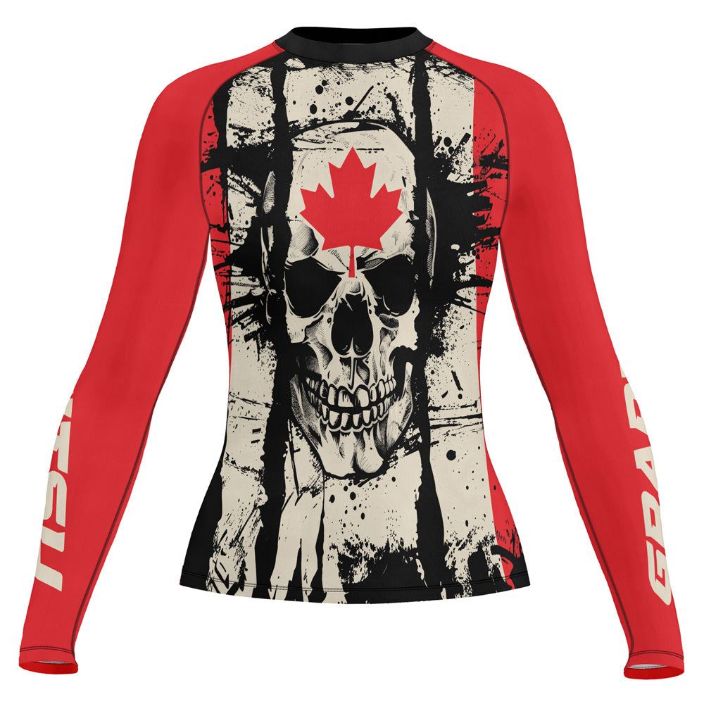 Rashninja Patriot Canada Flag Women's Long Sleeve Rash Guard