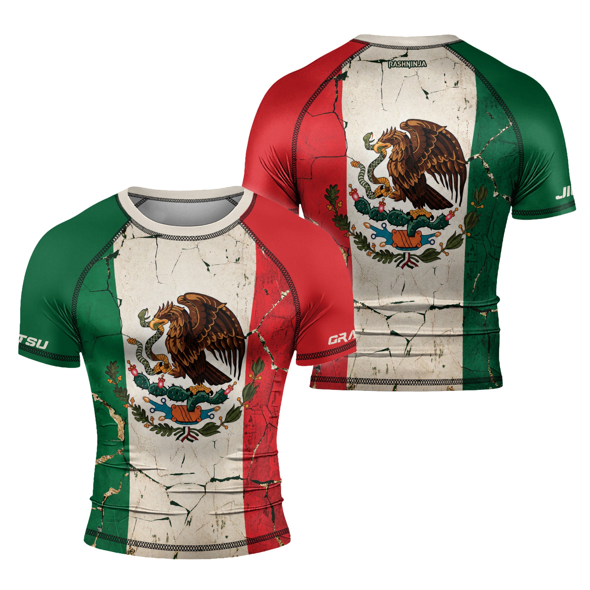 Rashninja Patriot Mexico Flag Men's Short Sleeve Rash Guard