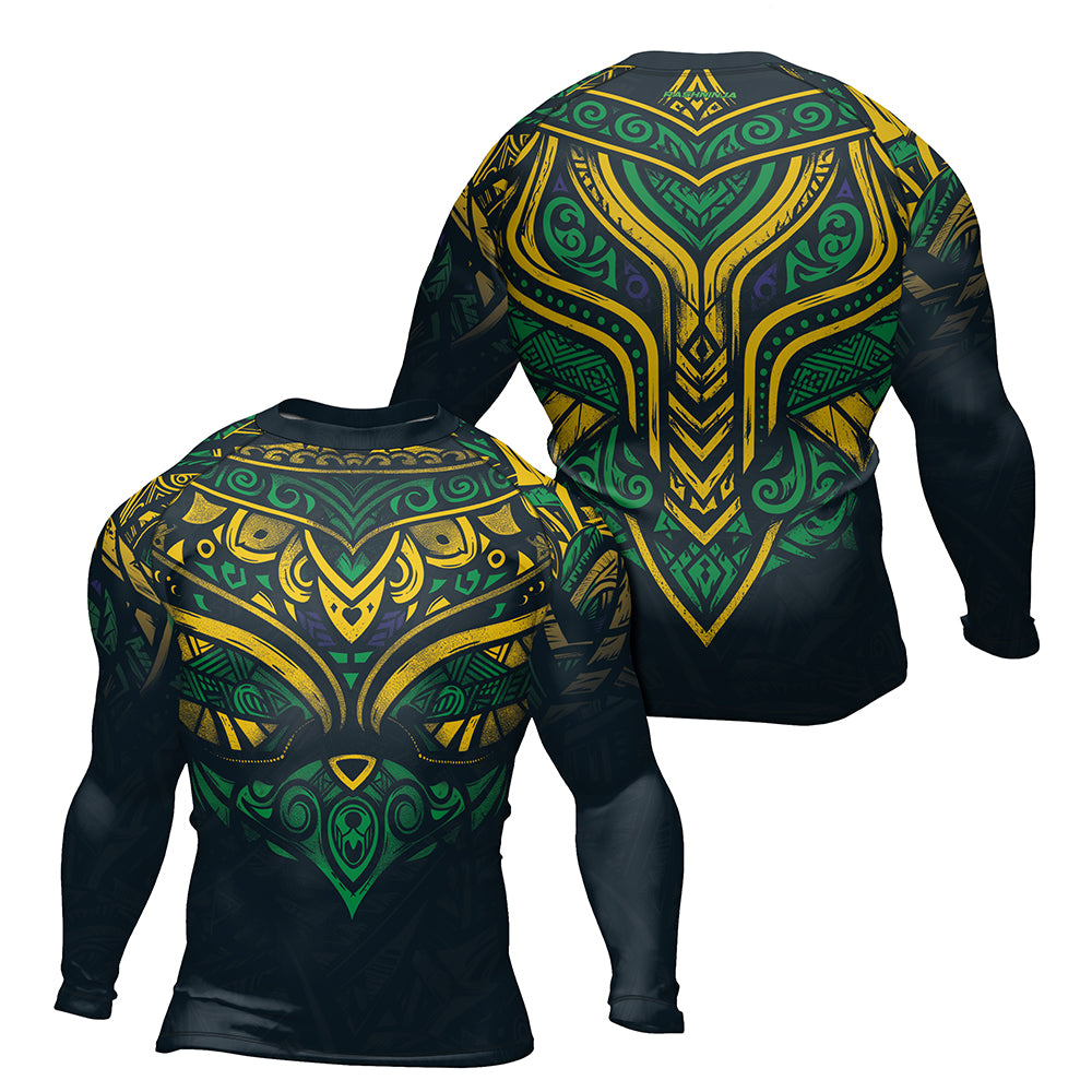 Rashninja Patriot Brazil Flag Men's Long Sleeve Rash Guard
