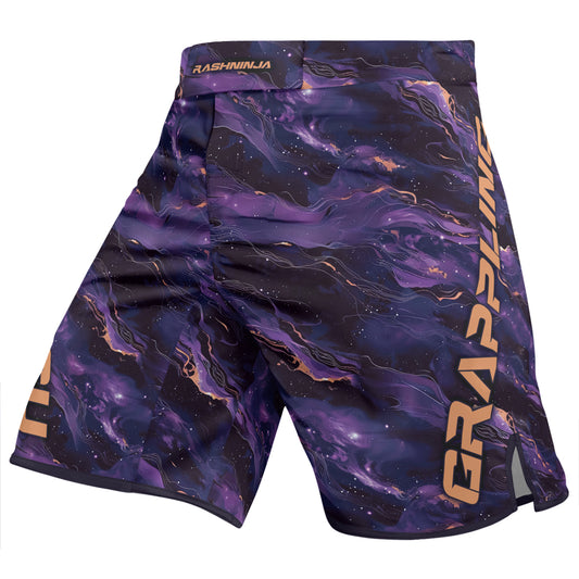 Rashninja Cyber Storm Marble Purple Men's Fight Shorts