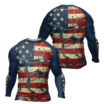 Rashninja Patriot Stars Men's Long Sleeve Rash Guard