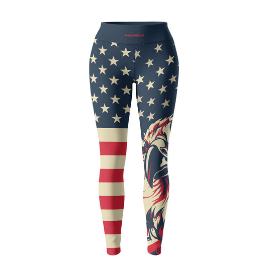 Rashninja Patriotic Eagle Flames Women's Leggings