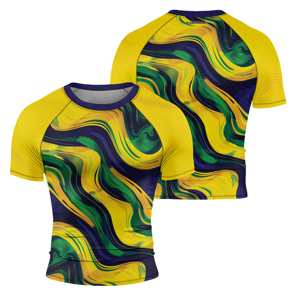 Rashninja Patriot Mexico Flag Men's Short Sleeve Rash Guard