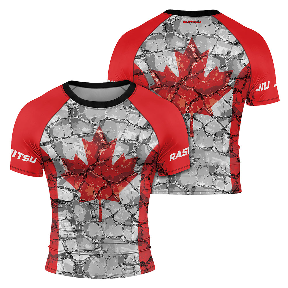 Rashninja Patriot Canada Flag Men's Short Sleeve Rash Guard