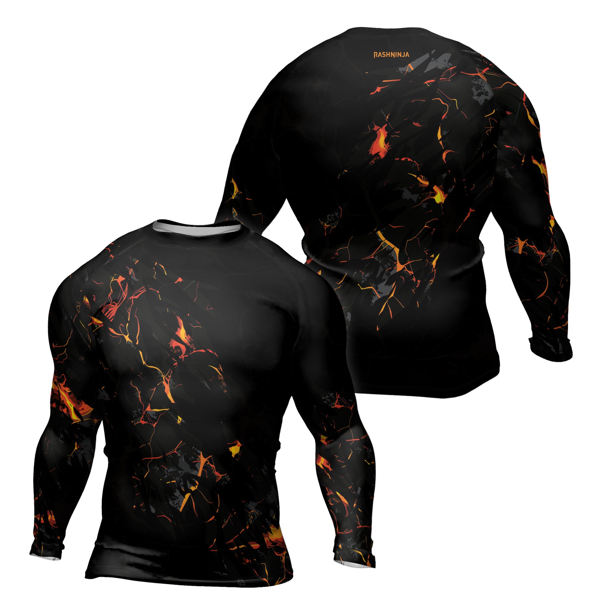 Rashninja Cyber Lava Men's Long Sleeve Rash Guard