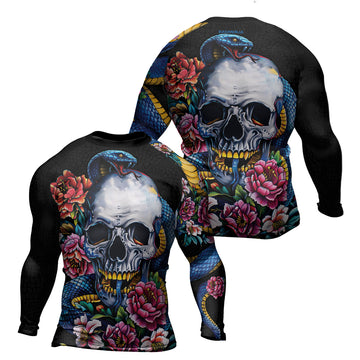 Rashninja Snake Dark Bloom Men's Long Sleeve Rash Guard

