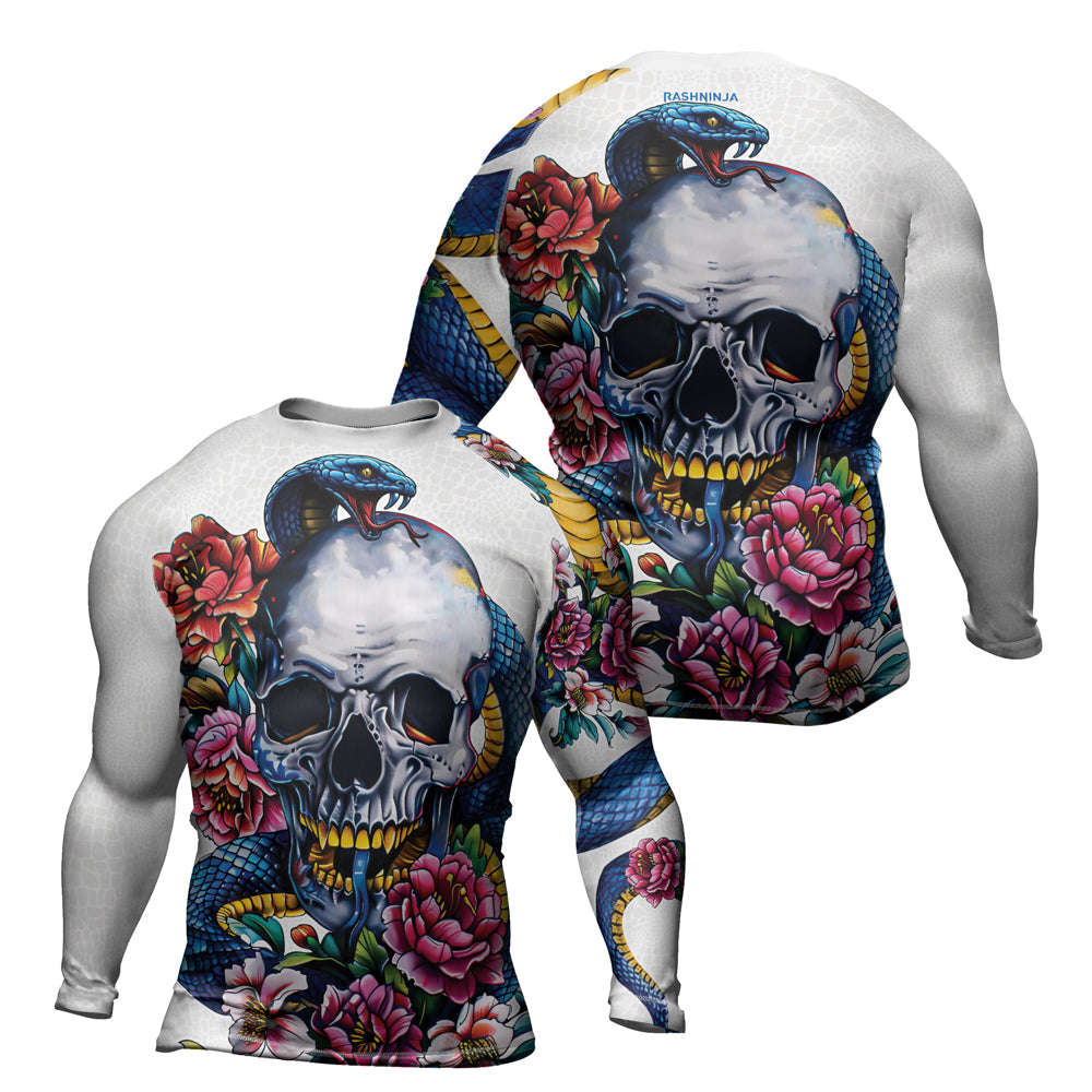 Rashninja Snake Skull Embrace Men's Long Sleeve Rash Guard