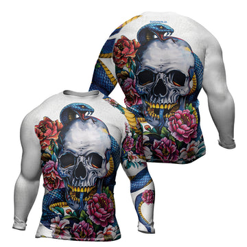 Rashninja Snake Skull Embrace Men's Long Sleeve Rash Guard