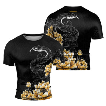 Rashninja Snake Lotus Men's Short Sleeve Rash Guard