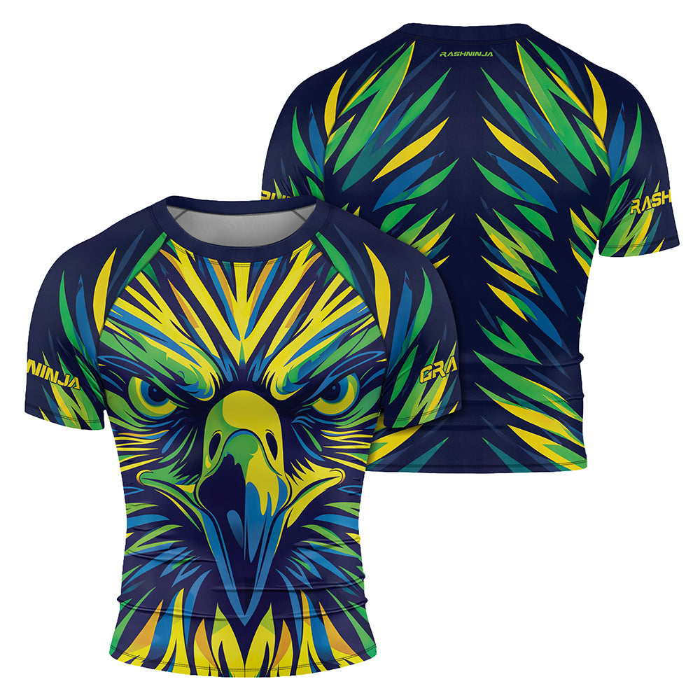 Rashninja Patriot Mexico Flag Men's Short Sleeve Rash Guard