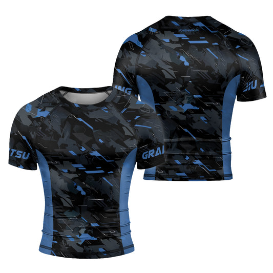 Rashninja Blue Triangle Men's Short Sleeve Rash Guard
