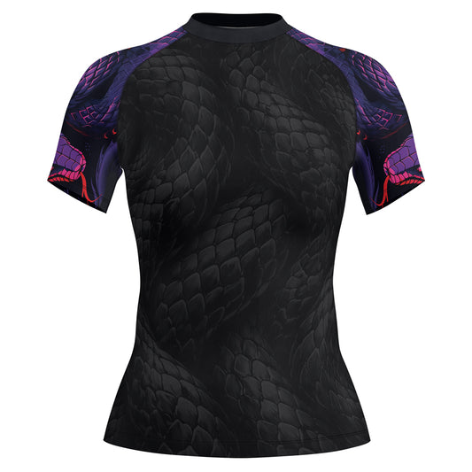 Rashninja Purple Snake Women's Short Sleeve Rash Guard
