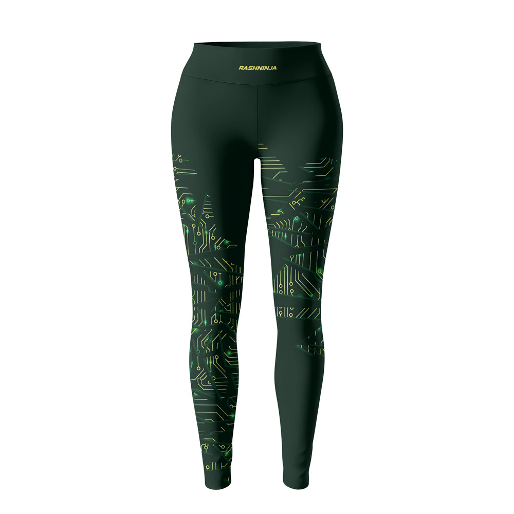 Rashninja Green Cyber Circuit Women's Leggings