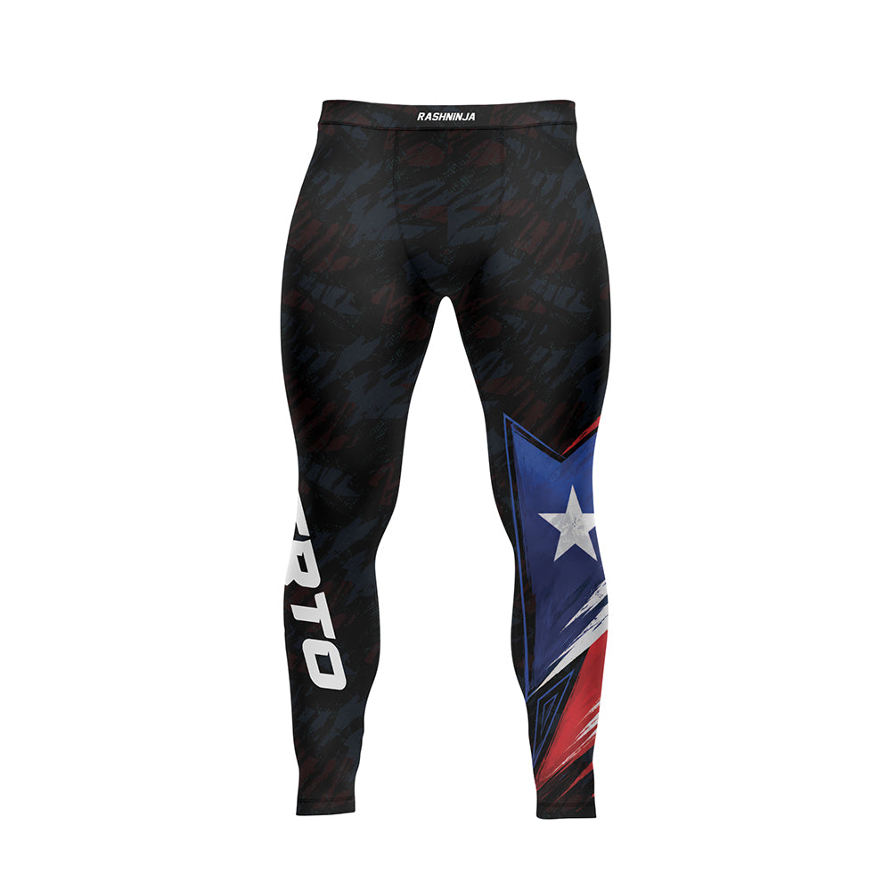 Rashninja Patriot  Puerto Rico Flag Men's Spats