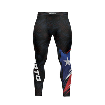 Rashninja Patriot  Puerto Rico Flag Men's Spats