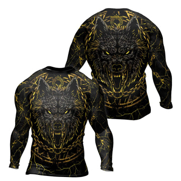 Rashninja Viking Fenrir Wol Men's Long Sleeve Rash Guard