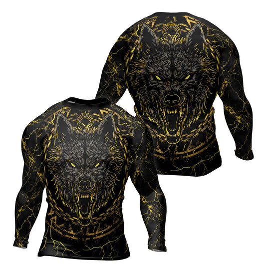 Rashninja Viking Fenrir Wol Men's Long Sleeve Rash Guard