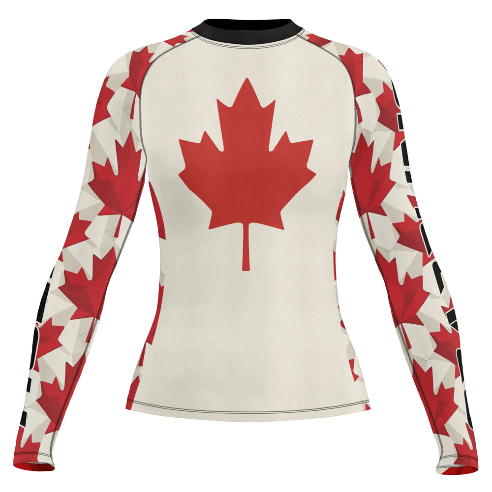 Rashninja Patriot Canada Flag Women's Long Sleeve Rash Guard