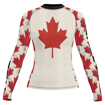 Rashninja Patriot Canada Flag Women's Long Sleeve Rash Guard