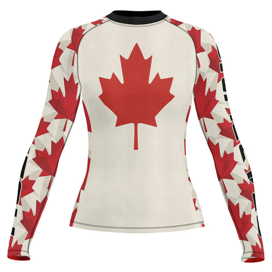 Rashninja Patriot Canada Flag Women's Long Sleeve Rash Guard