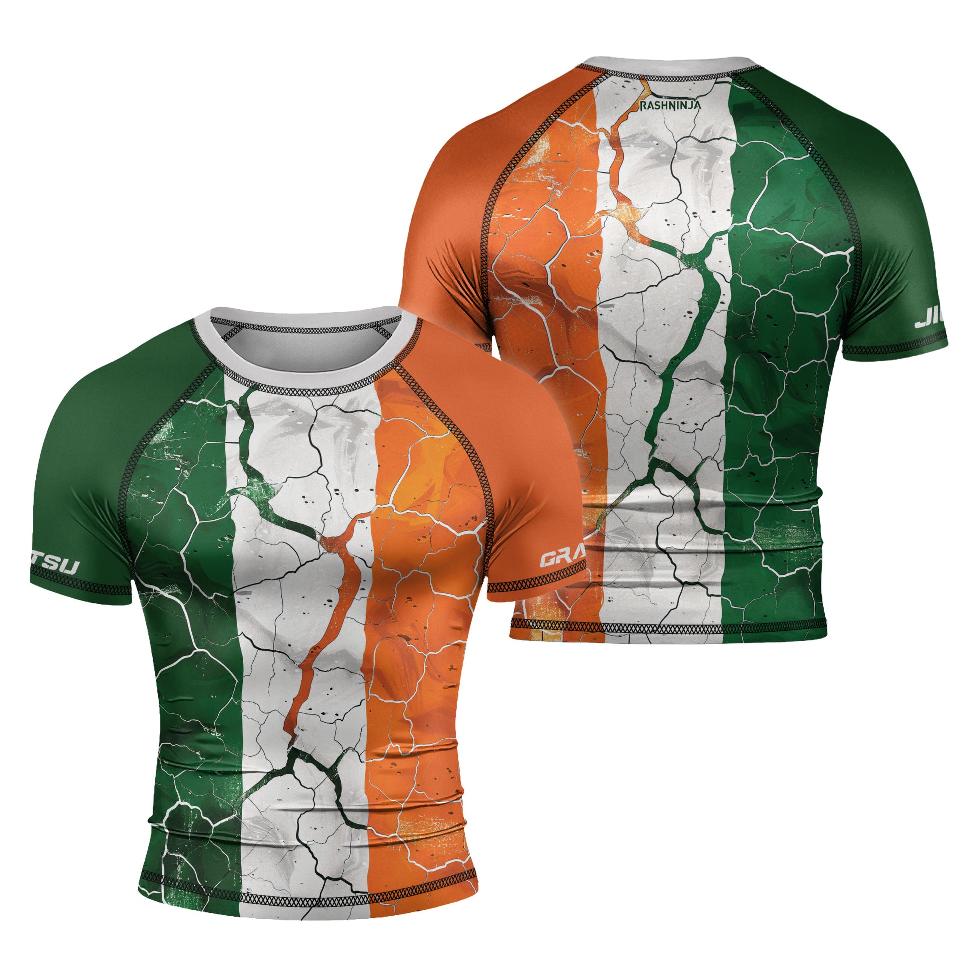 Rashninja Patriot Ireland Flag Men's Short Sleeve Rash Guard