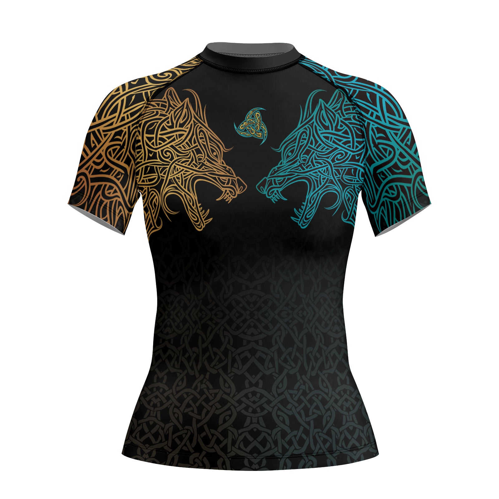 Rashninja Norse Viking Wolf Women's Short Sleeve Rash Guard