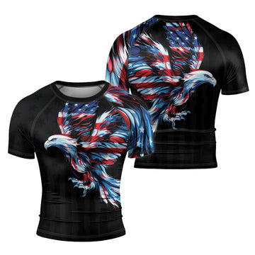 Rashninja American Eagle Patriot Men's Short Sleeve Rash Guard