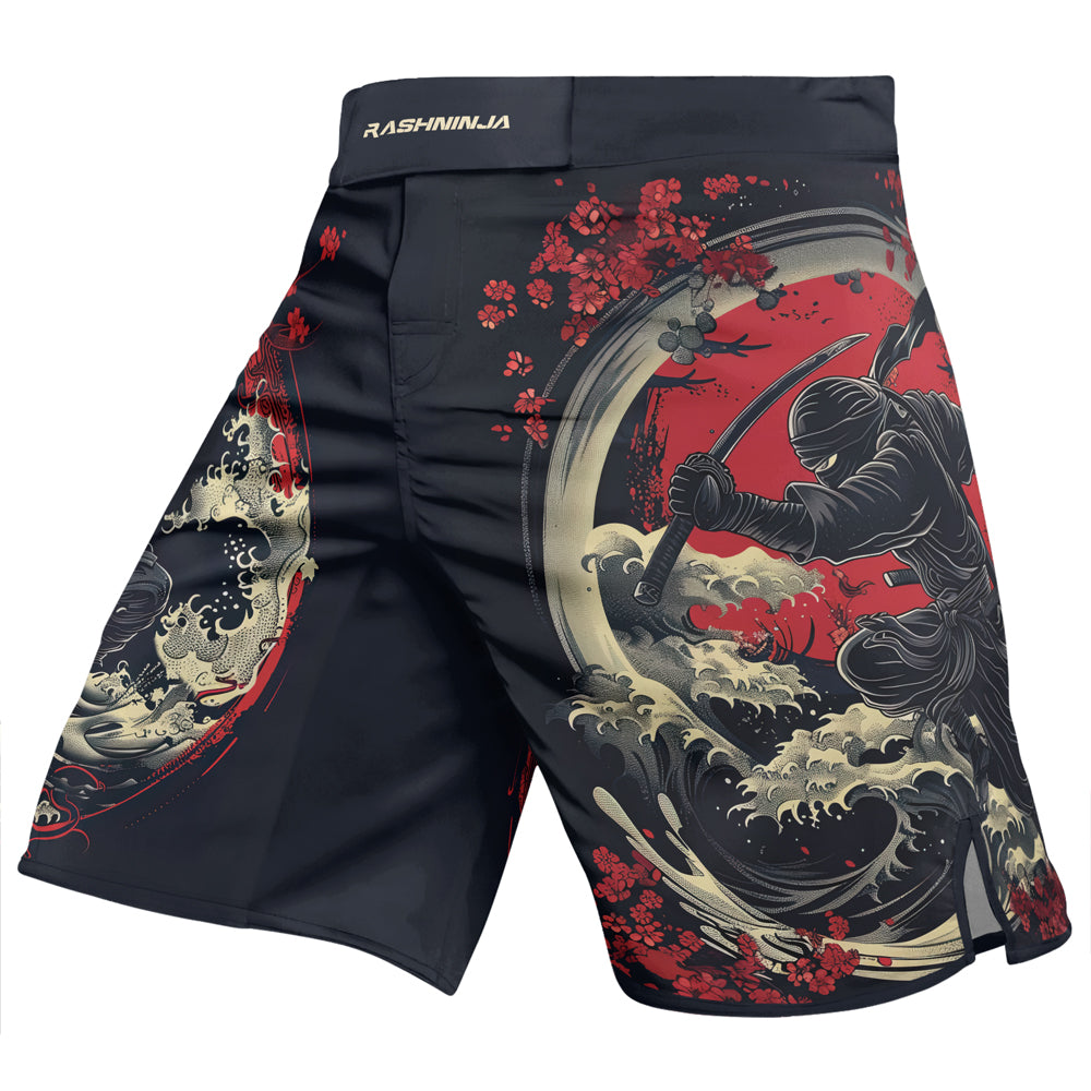 Rashninja Ninja Great Wave Men's Fight Shorts