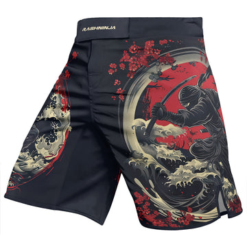 Rashninja Ninja Great Wave Men's Fight Shorts