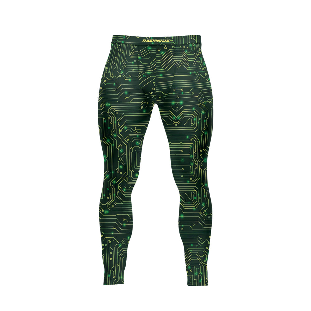 Rashninja Green Cyber Circuit Men's Spats