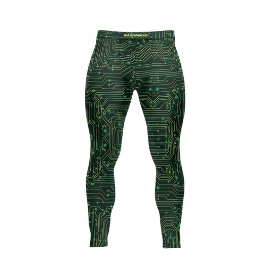 Rashninja Green Cyber Circuit Men's Spats