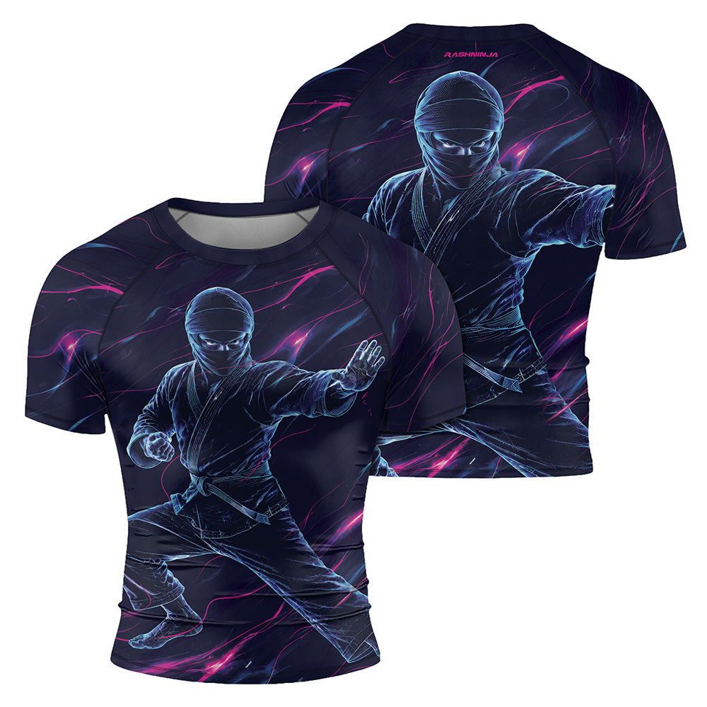 Rashninja Cyber Shadow Fighter Men's Short Sleeve Rash Guard