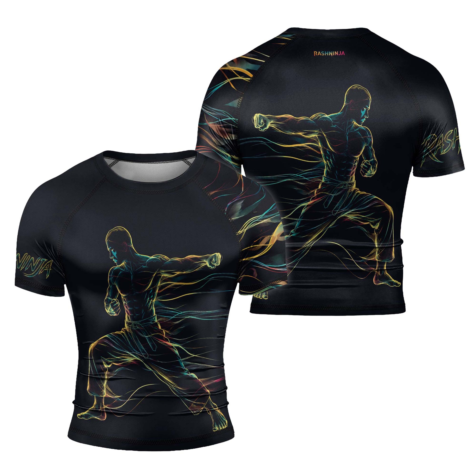 Rashninja Cyber Energy Fighter Men's Short Sleeve Rash Guard