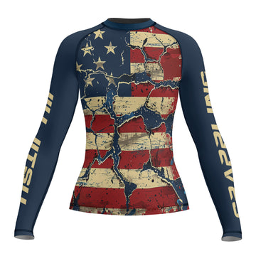 Rashninja Patriot Stars Women's Long Sleeve Rash Guard