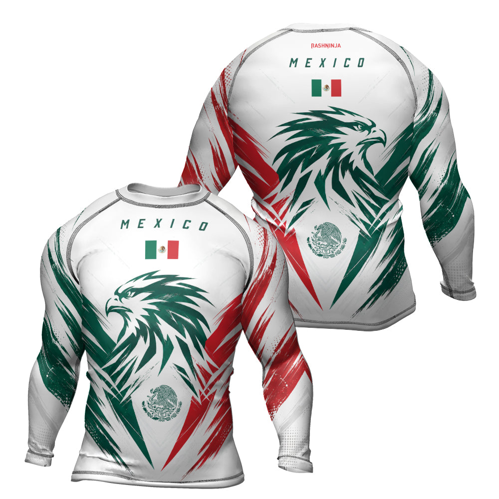 Rashninja Patriot Mexico Flag Men's Long Sleeve Rash Guard