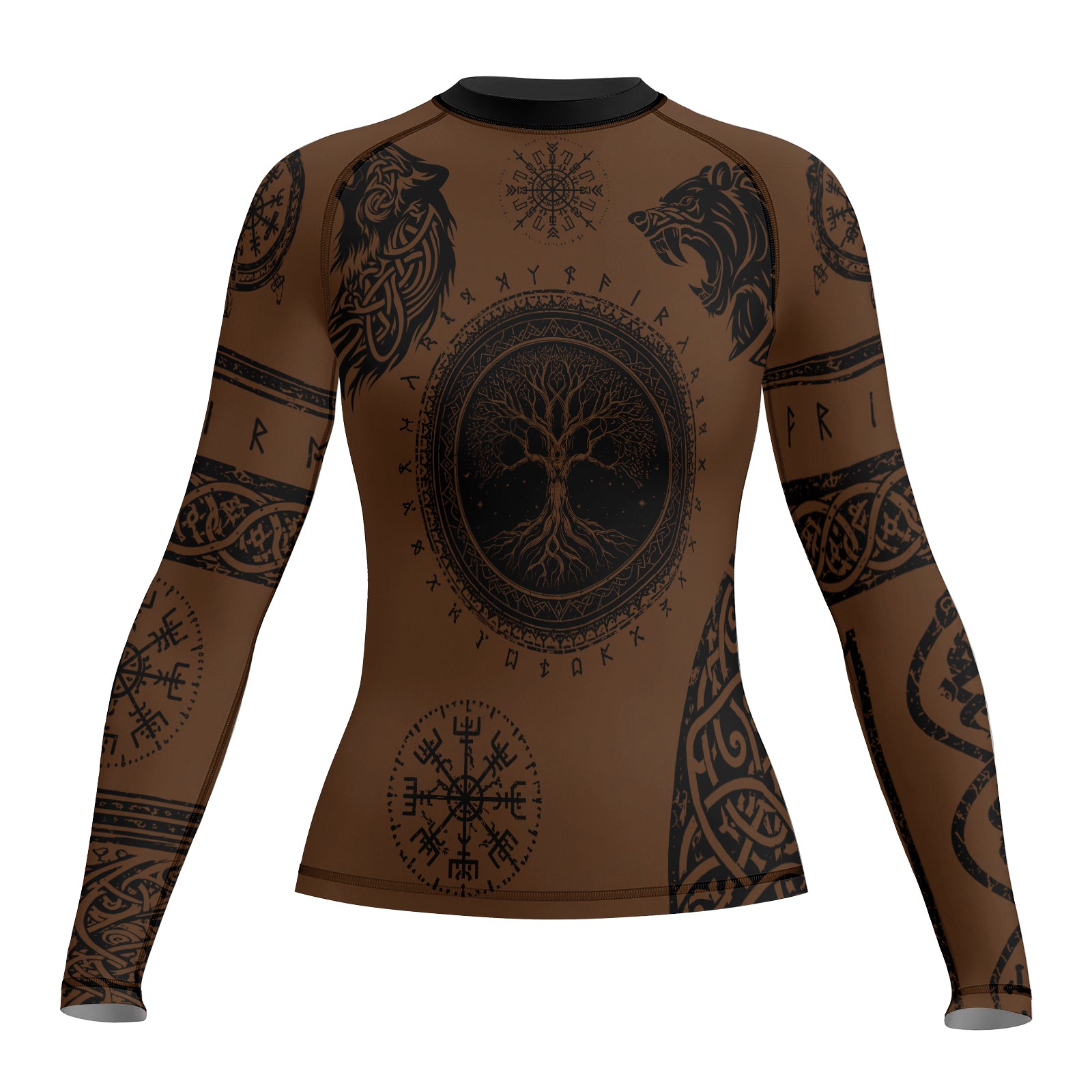 Rashninja Yggdrasil Bear Viking Women's Long Sleeve Rash Guard