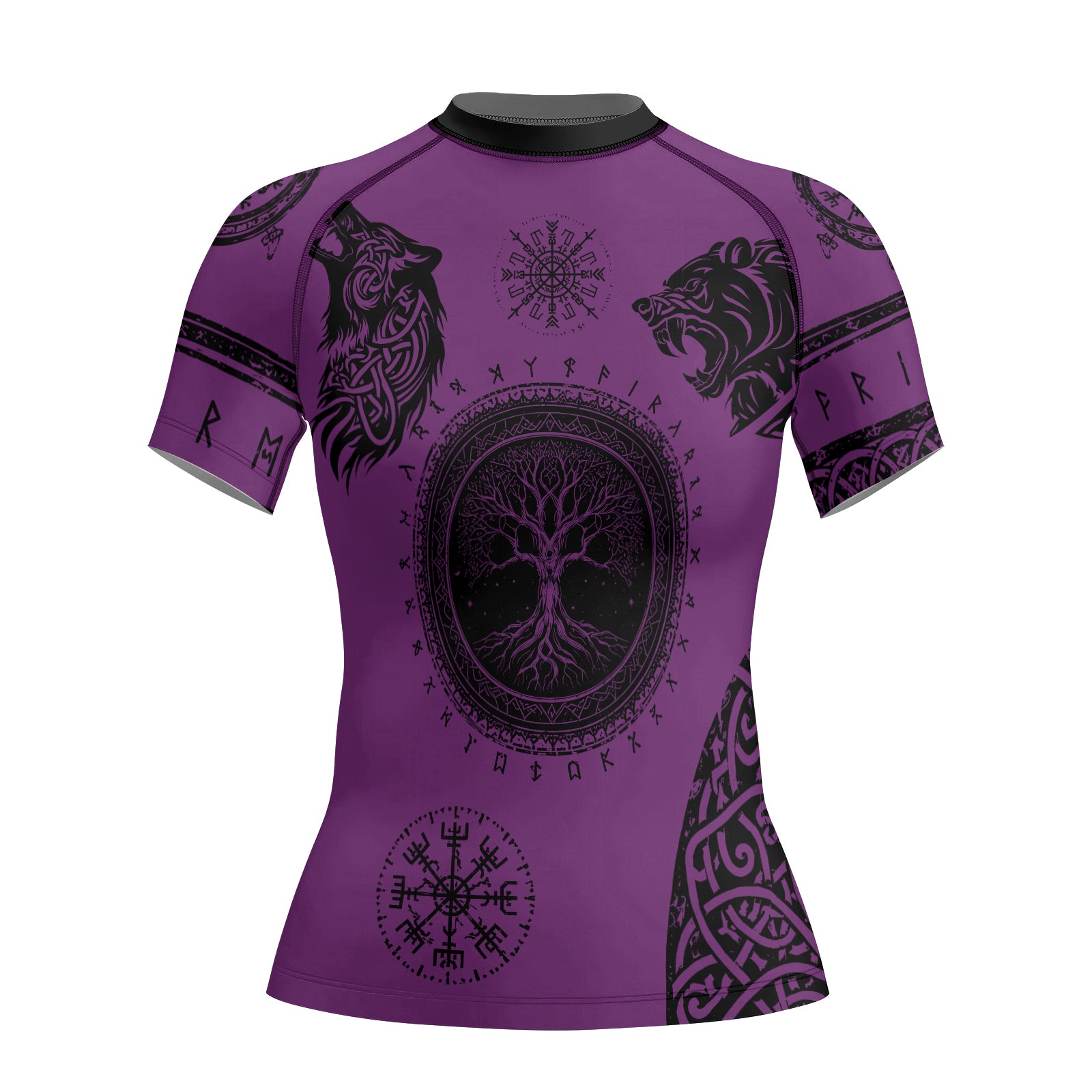 Rashninja Yggdrasil Bear Viking Women's Short Sleeve Rash Guard