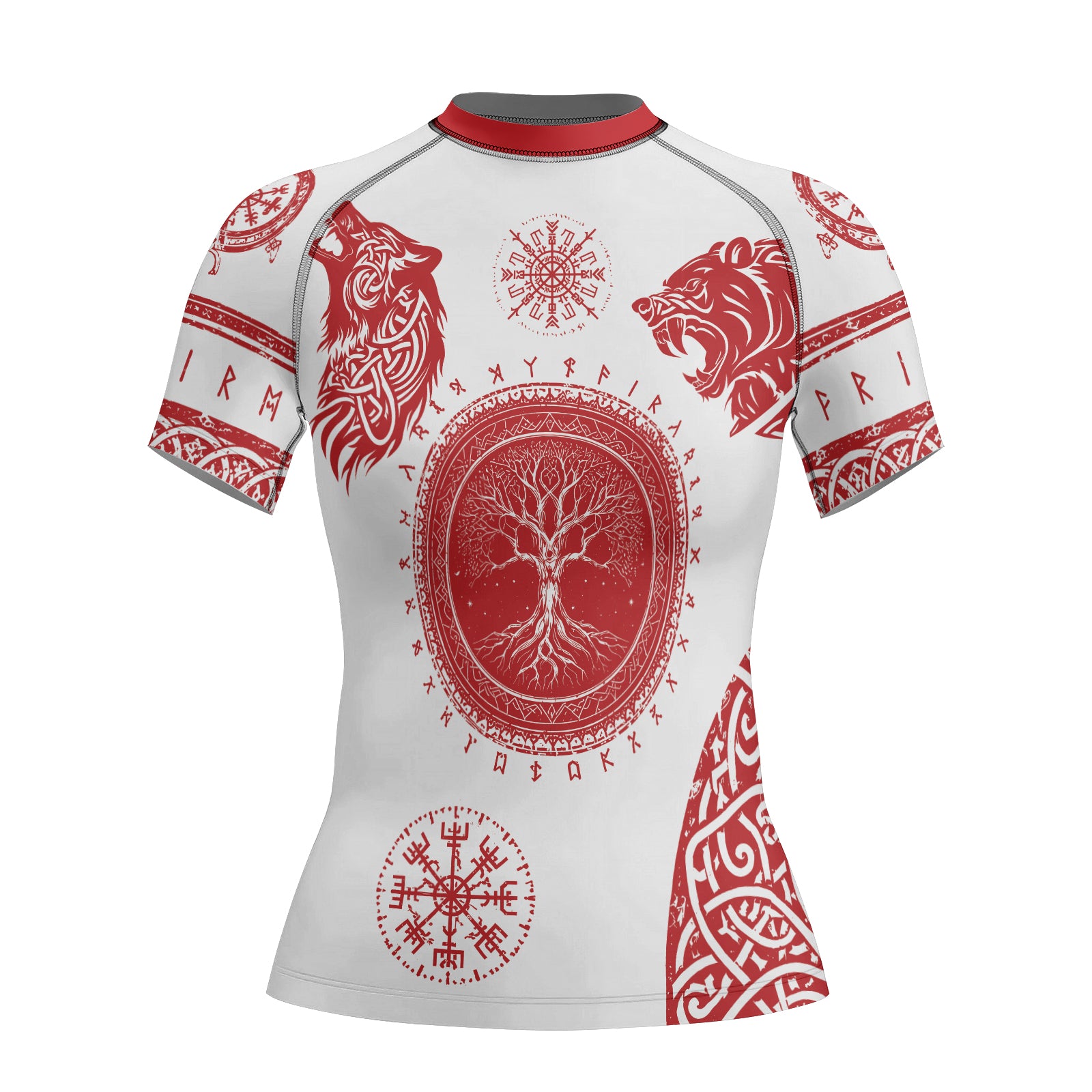 Rashninja Yggdrasil Bear Viking Women's Short Sleeve Rash Guard