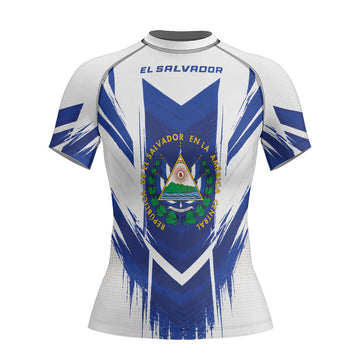 Rashninja Patriot El Salvador Flag Women's Short Sleeve Rash Guard
