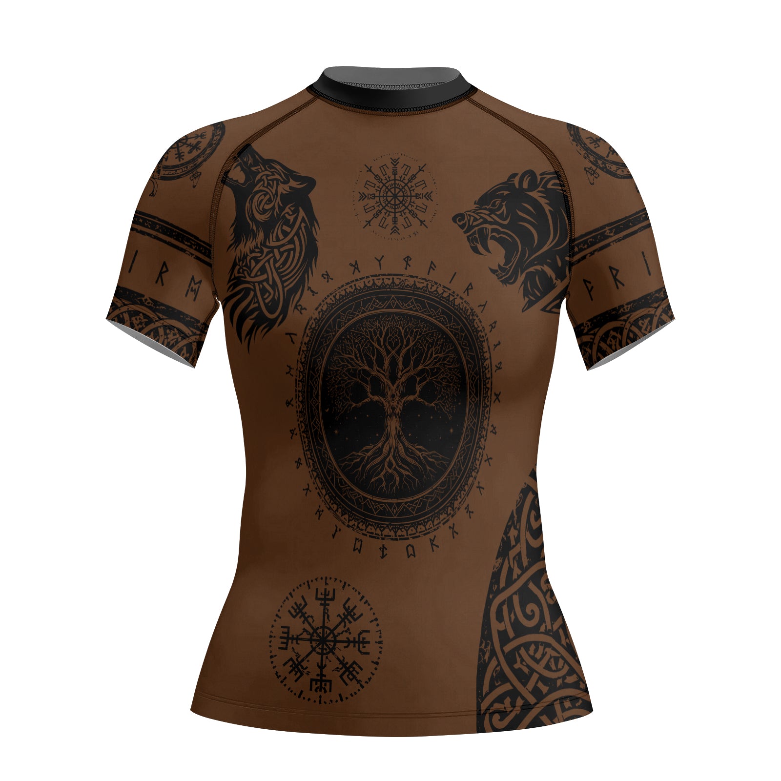 Rashninja Yggdrasil Bear Viking Women's Short Sleeve Rash Guard