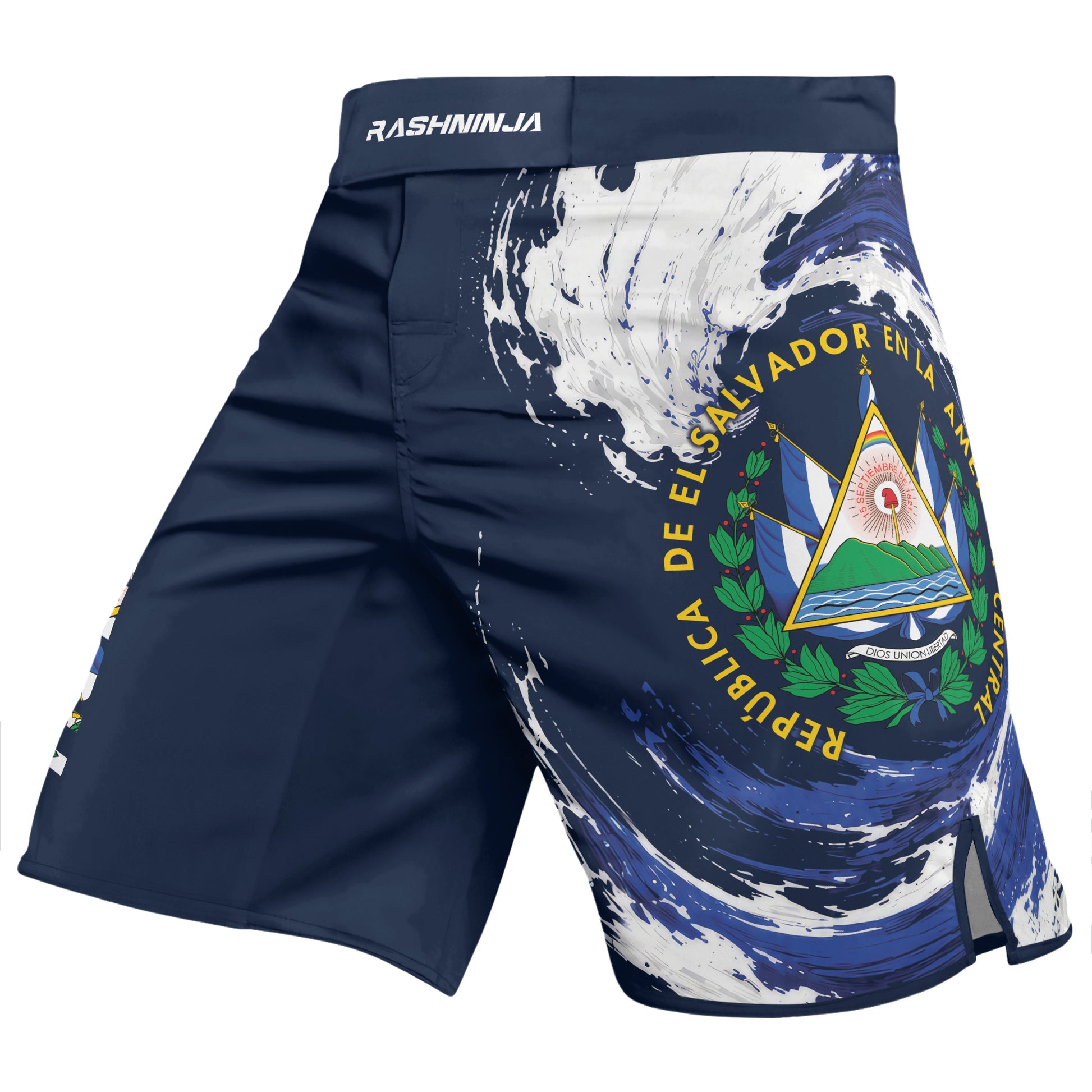 Rashninja Patriot El Salvador Flag Men's Fight Shorts